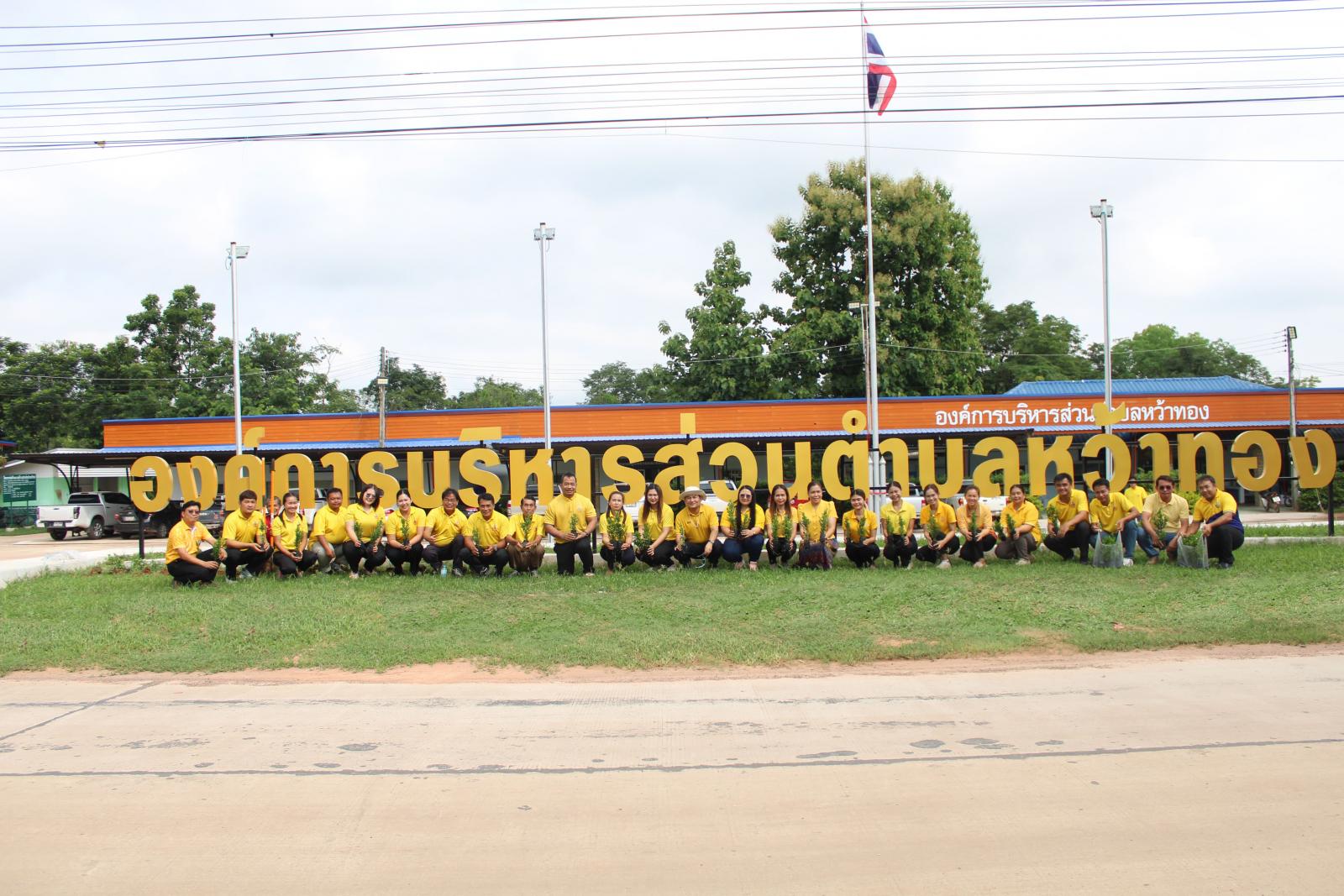 ปลูกต้นเข็มหน้าป้าย อบต